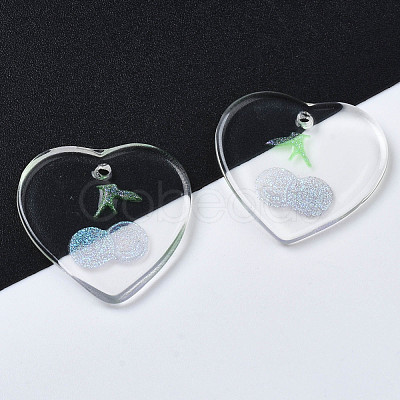 Transparent Resin Pendants RESI-N030-002D-1