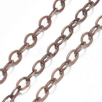 Brass Flat Oval Cable Chains CHC025Y-R-1