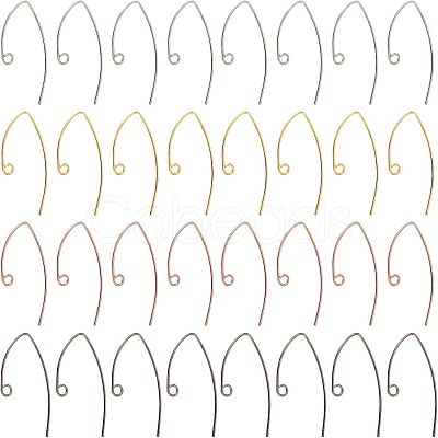 80Pcs 4 Colors Brass Earring Hooks KK-FH0004-45-1