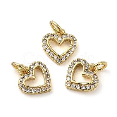 Brass Micro Pave Cubic Zirconia Pendants KK-E048-11G-1