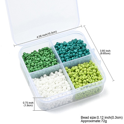 72G 4 Styles Glass Seed Beads SEED-YW0002-77C-1