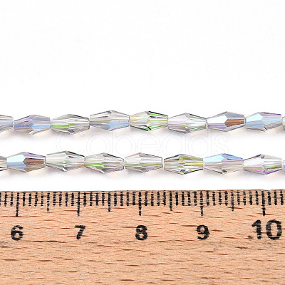 Transparent Electroplate Glass Beads Strands GLAA-K064-05A-01F-1