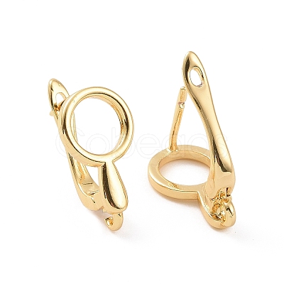Brass Hoop Earring Findings with Latch Back Closure LS-KK-D086-11G-1