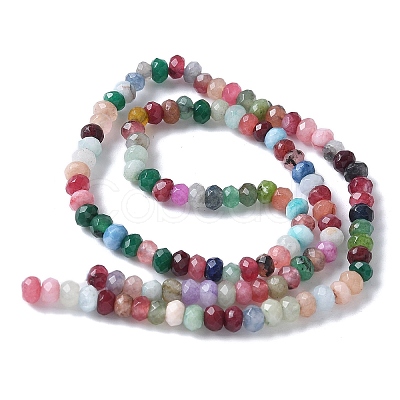 Dyed Natural Malaysia Jade Rondelle Beads Strands G-E316-2x4mm-55-1