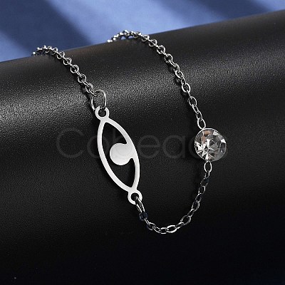 201 Stainless Steel Cable Chain Bracelets BJEW-H205-01B-P-1