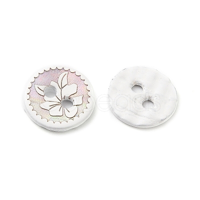 Laser Flower Pattern Natural Abalone Shell/Paua Shell Buttons SH-CBA18B6-04A-1