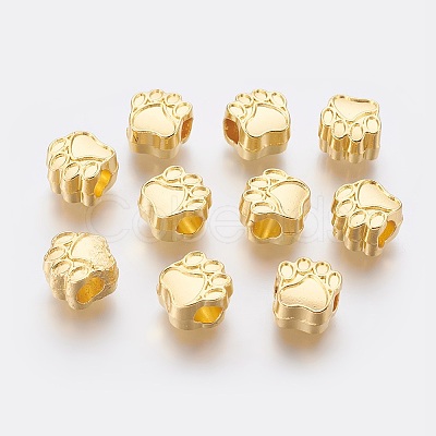 Tibetan Style Zinc Alloy Dog Paw Prints European Beads LS-MPDL-R038-008G-RS-1