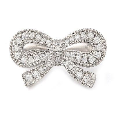 Brass Micro Pave Clear Cubic Zirconia Fold Over Clasps KK-G505-29P-1