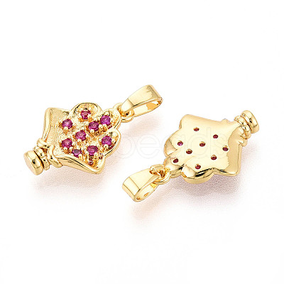 Brass Micro Pave Cubic Zirconia Pendants KK-N257-70G-1
