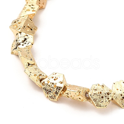 Electroplated Natural Lava Rock Beads Strands G-G984-13KCG-1