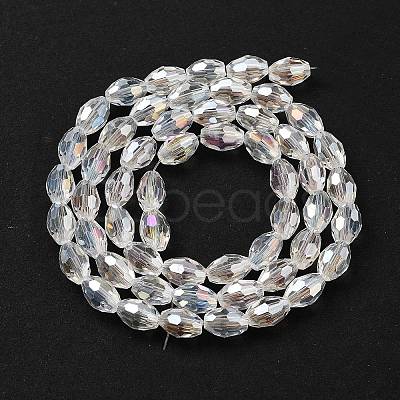 Transparent Electroplate Glass Beads Strands EGLA-A037-T6x8mm-B01-1