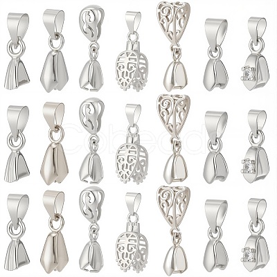 35Pcs 7 Styles Rack Plating Brass Ice Pick Pinch Bails KK-SC0005-60-1