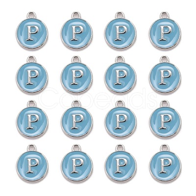 Platinum Plated Alloy Enamel Charms X-ENAM-S118-04P-P-1