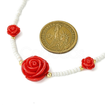 2Pcs 2 Colors Glass Seed Beaded Necklace Sets NJEW-MZ00053-1