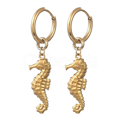 Ocean 304 Stainless Steel Hoop Dangle Earrings for Women EJEW-JE07267-01-1