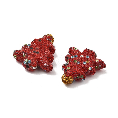 Christmas Tree Polymer Clay Rhinestone Beads CLAY-NH0001-10A-1