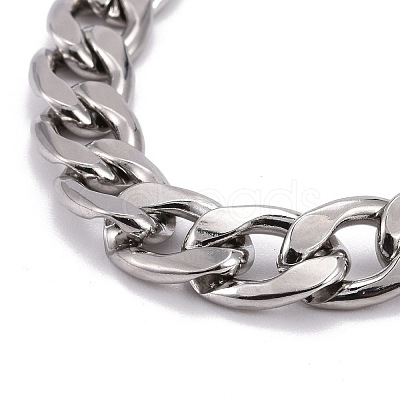 Tarnish Resistant Unisex 304 Stainless Steel Cuban Chain Necklaces NJEW-JN03489-02-1