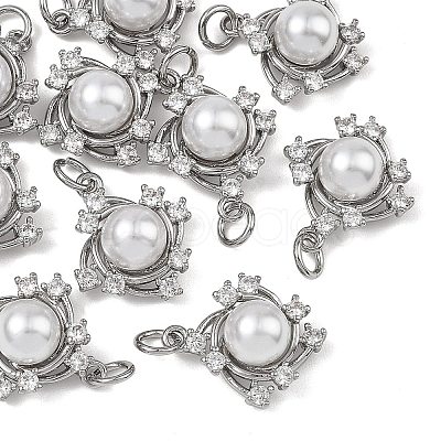 SHEGRACE Brass Pave Clear Cubic Zirconia Charms XGRQ4D909-663P-1
