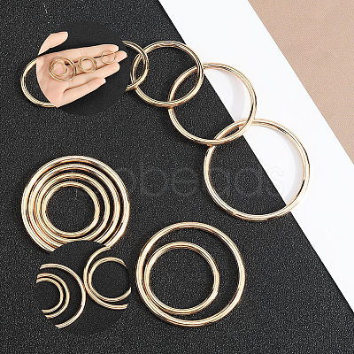 40Pcs 4 Styles Zinc Alloy Linking Rings FIND-SP0002-79G-1