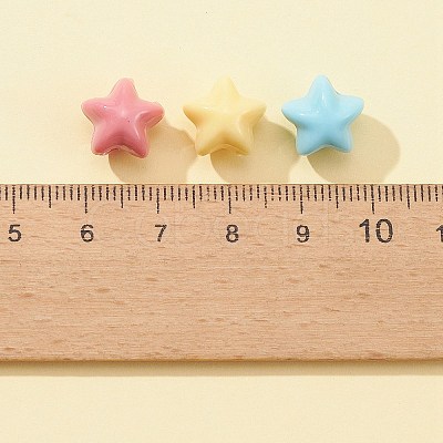 50Pcs 6 Colors Opaque Acrylic Beads MACR-FS0001-58-1