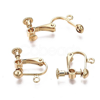 Brass Clip-on Earring Findings X-KK-Q764-029-1