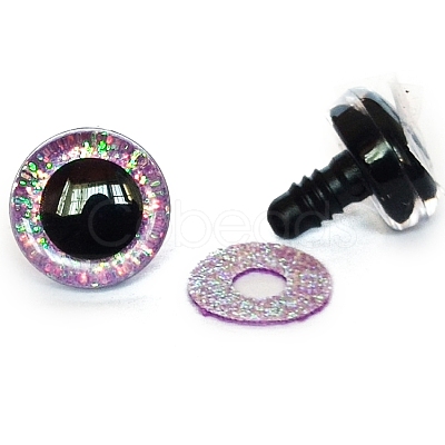 Glitter ABS Plastic Craft Doll Eyes PW-WG58787-22-1