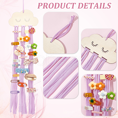 Cloud Wooden Hairpin Hair Clip Hanging Holder Storage Organizer WH-WG78846-03-1