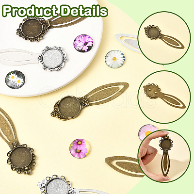 DIY Flat Round Bookmark Making Kits DIY-SC0032-07A-1