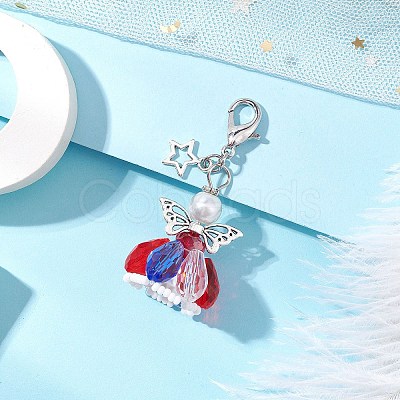 Angel Glass Beaded Pendant Decorations HJEW-MZ00201-03-1