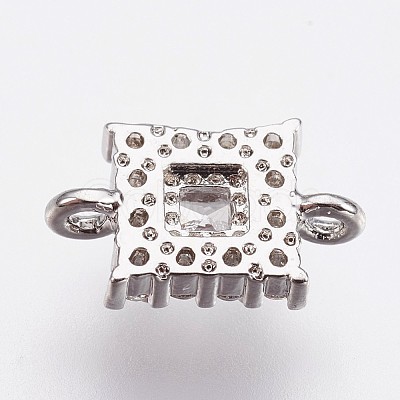 Brass Micro Pave Cubic Zirconia Links ZIRC-F084-53P-1