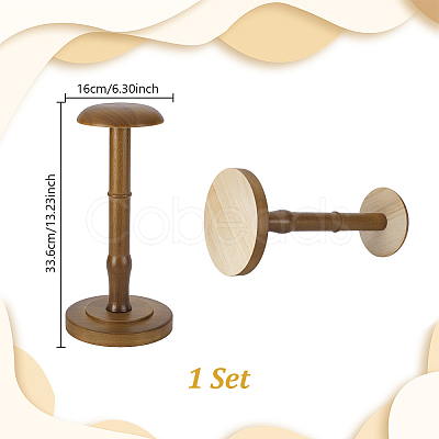Rubber Wood Dome Shaped Stem Hat Rack ODIS-WH0025-254B-1