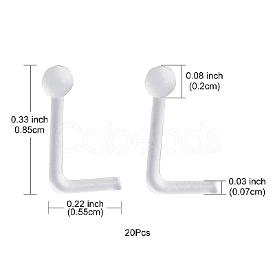 Acrylic L-Shaped Nose Ring AJEW-YW0001-06A-1