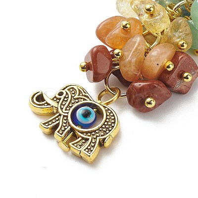 Chakra Natural Gemstone Chip Bead Keychain KEYC-JKC00415-01-1