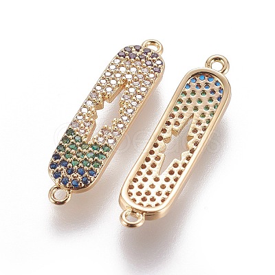 Brass Micro Pave Cubic Zirconia Links ZIRC-L077-002-G-NF-1