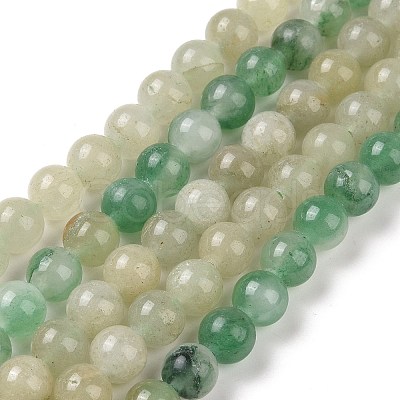 Natural Green Aventurine Beads Strands G-Q462-8mm-20B-1