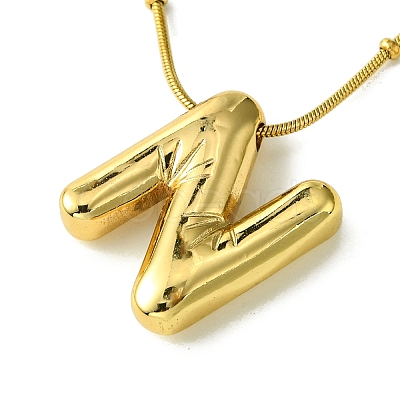 Ion Plating(IP) Initial Letter 304 Stainless Steel Pendant Necklace NJEW-R265-05G-N-1