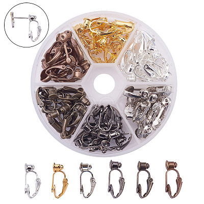 Brass Clip-on Earring Converters Findings KK-YW0001-10-1