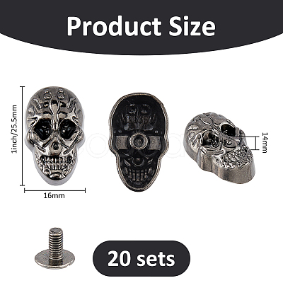 20 Sets Zinc Alloy Studs Rivets FIND-FH0011-83-1