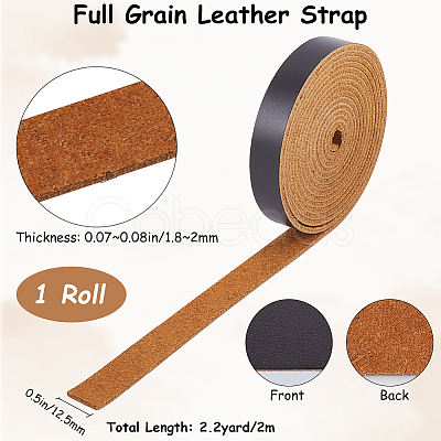 2M Flat AB Grade Cowhide Leather Cord AJEW-WH0479-73B-01-1