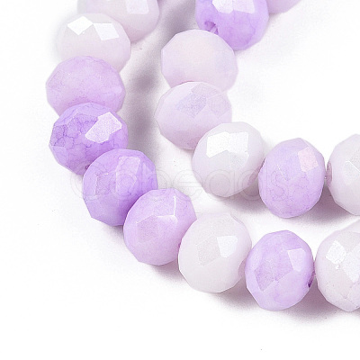 Anti-Tarnish Ombre Effect Dyed Glass Beads Strands LS-GLAA-C023-02-B07-1