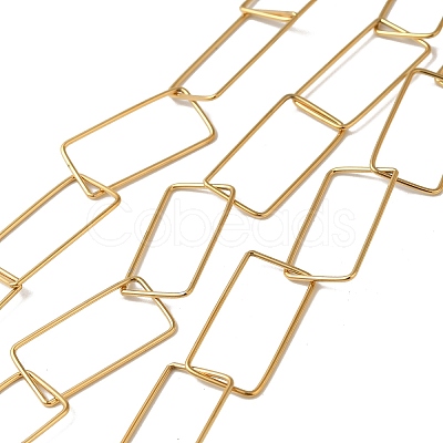 Ion Plating(IP) 304 Stainless Steel Rectangle Link Chains CHS-Q006-01G-1