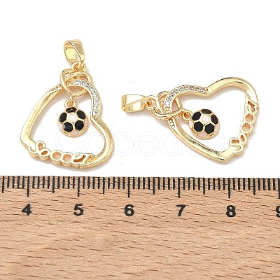 Brass Micro Pave Clear Cubic Zirconia Pendants KK-H265-02G-1
