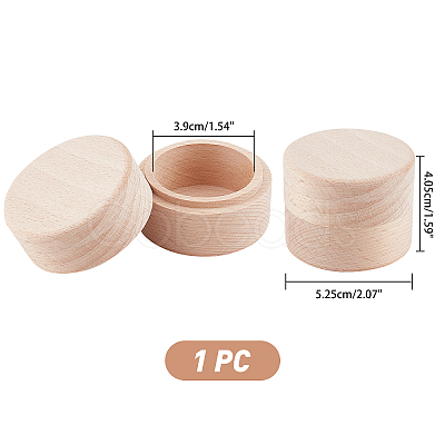 Round Wooden Storage Boxes Ring Box CON-WH0079-88-1