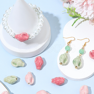 30Pcs 3 Colors Handmade Porcelain Beads PORC-PA0001-14-1