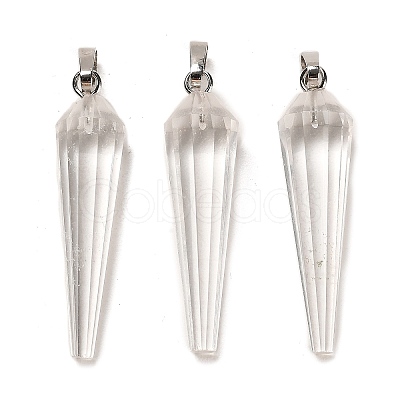 Natural Quartz Crystal Pointed Pendants G-D089-01P-07-1