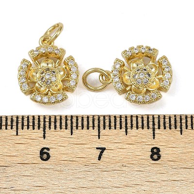 Brass Micro Pave Cubic Zirconia Pendants KK-I358-063G-C-1
