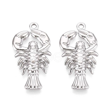 304 Stainless Steel Lobster Pendants STAS-T067-25P-1