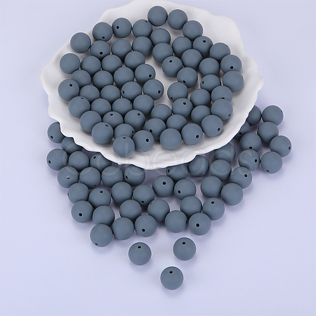Round Silicone Focal Beads SI-JX0046A-10-1