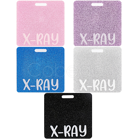 5Pcs 5 Colors Acrylic Big Pendants MACR-CN0001-01C-1