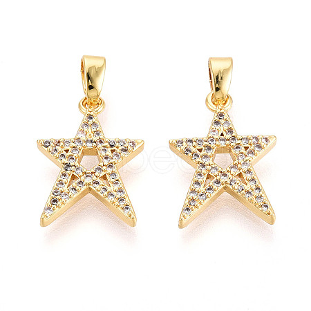 Brass Micro Pave Cubic Zirconia Pendants KK-N257-63G-1